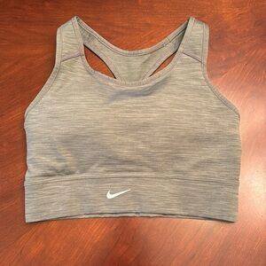 Nike Dri Fit Gray, Sports Bra, Size Large